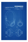 Beats Headphone Patent - Patent Print, Wall Decor, Headphone Poster, Home Theater Decor, Music Buff