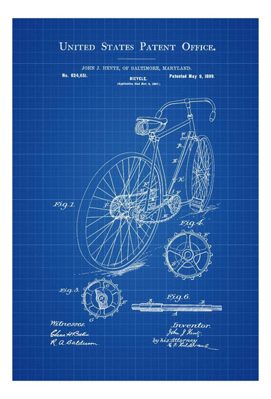 Bicycle Patent - Vintage Bicycle, Bicycle Blueprint, Bicycle Art, Cyclist Gift, Bicycle Decor, Bicycling Enthusiasts mws_apo_generated mypatentprints Parchment #MWS Options 943958555 