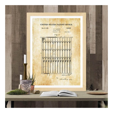 Billiard Cue Rack Patent 1923 - Billiard Room Decor, Patent Print, Wall Decor, Pool Table Decor, Basement Art, Bar Wall Art, Pool Cue Rack mws_apo_generated mypatentprints Parchment #MWS Options 3413223917 