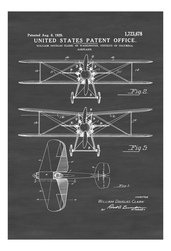 Biplane Patent Print - Vintage Airplane, Airplane Blueprint, Airplane Art, Pilot Gift, Aircraft Decor, Airplane Poster, Biplane Patent Art Prints mypatentprints 10X15 Parchment 
