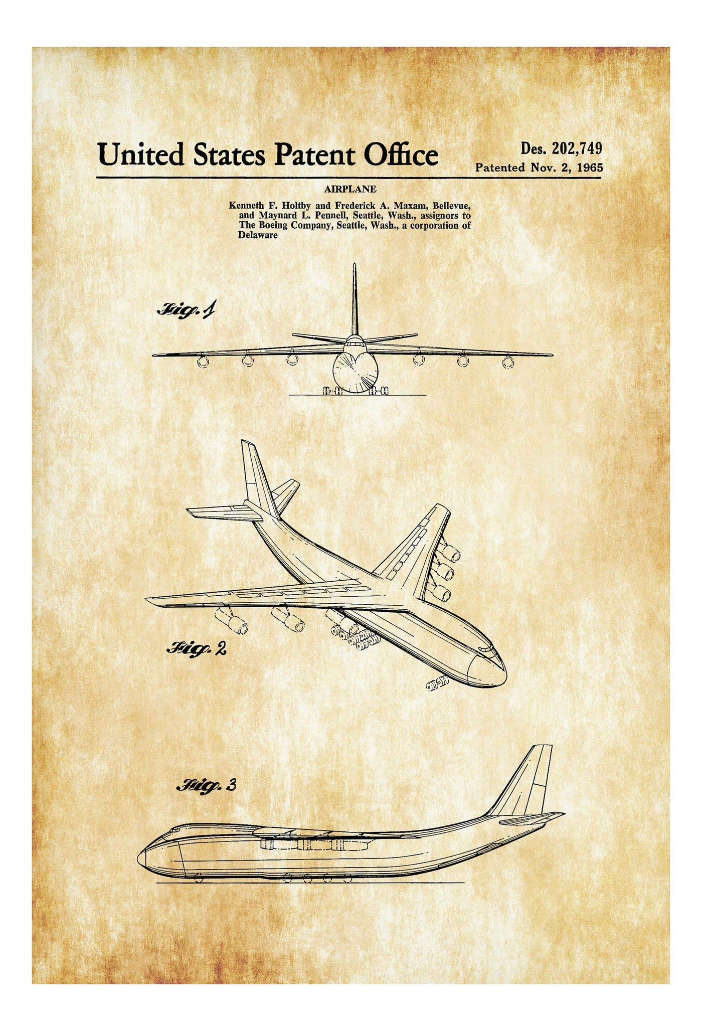 Pp983-blueprint Paper Airplane Patent Poster Greeting Card by