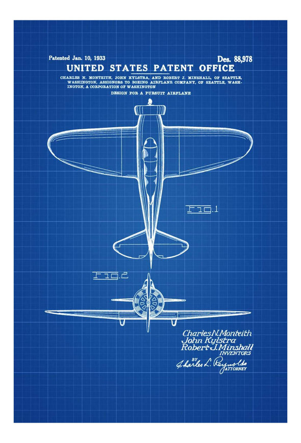 Boeing P-29 Patent - Vintage Aviation Art, Airplane Blueprint, Pilot Gift, Airplane Poster, Airplane Art, Boeing Patent mws_apo_generated mypatentprints Chalkboard #MWS Options 3882331091 