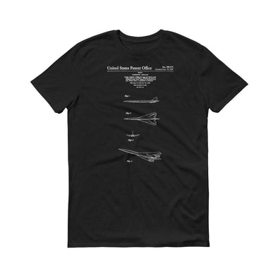 Boeing SST Plane Patent T-Shirt - Aviation T-Shirt, Airplane T-Shirt, Pilot Gift, Airplane Shirt, Boeing Patent, Boeing Supersonic Jet Shirt Shirts mypatentprints 3XL Black 
