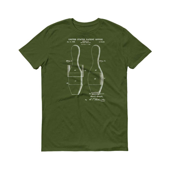 Bowling Pin Patent T-Shirt 1931 - Bowling Patent, Bowling Fan Gift, Bowler Gift, Vintage Bowling, Bowling T-Shirt, Bowling Pin T-Shirt Shirts mypatentprints 
