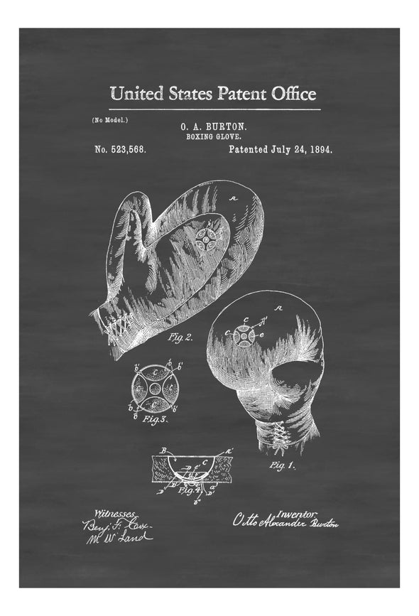 Boxing Glove Patent 1894 - Patent Print, Boxing Art, Glove Patent, Boxing Fan Gift, Boxing Glove Blueprint, Boxers, Sports Art