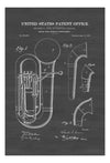 Brass Wind Instrument Patent Print - Band Director Gift, Wall Decor, Music Poster, Music Art, Music Room Decor, Tuba Patent, Trombone Patent Art Prints mypatentprints 