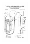 Brass Wind Instrument Patent Print - Band Director Gift, Wall Decor, Music Poster, Music Art, Music Room Decor, Tuba Patent, Trombone Patent Art Prints mypatentprints 