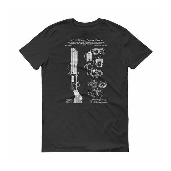 Browning Shotgun Patent T-Shirt - Patent t-shirt, Old Patent T-shirt, Firearm Art, Shotgun Patent, Firearm t-shirt, Vintage Firearm