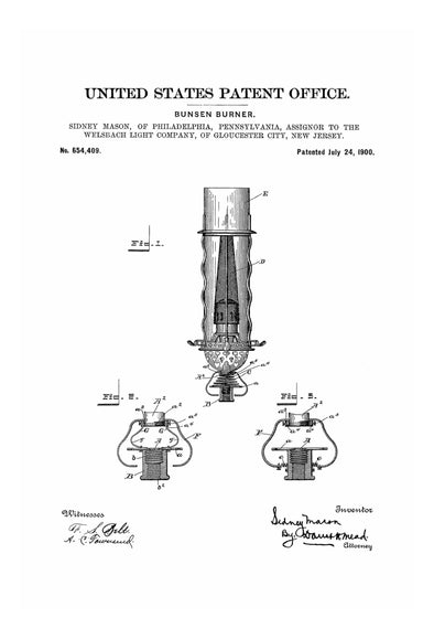 Bunsen Burner Patent - Patent Prints, Laboratory Patent, Chemistry Patent, Science Patent, Lab Poster, Science Teacher Gift, Chemistry Gift mws_apo_generated mypatentprints Chalkboard #MWS Options 1232840031 