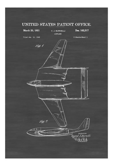 Burnelli Airplane Patent - Vintage Airplane, Airplane Blueprint, Airplane Art, Pilot Gift, Aircraft Decor, Airplane Poster, Patent Print