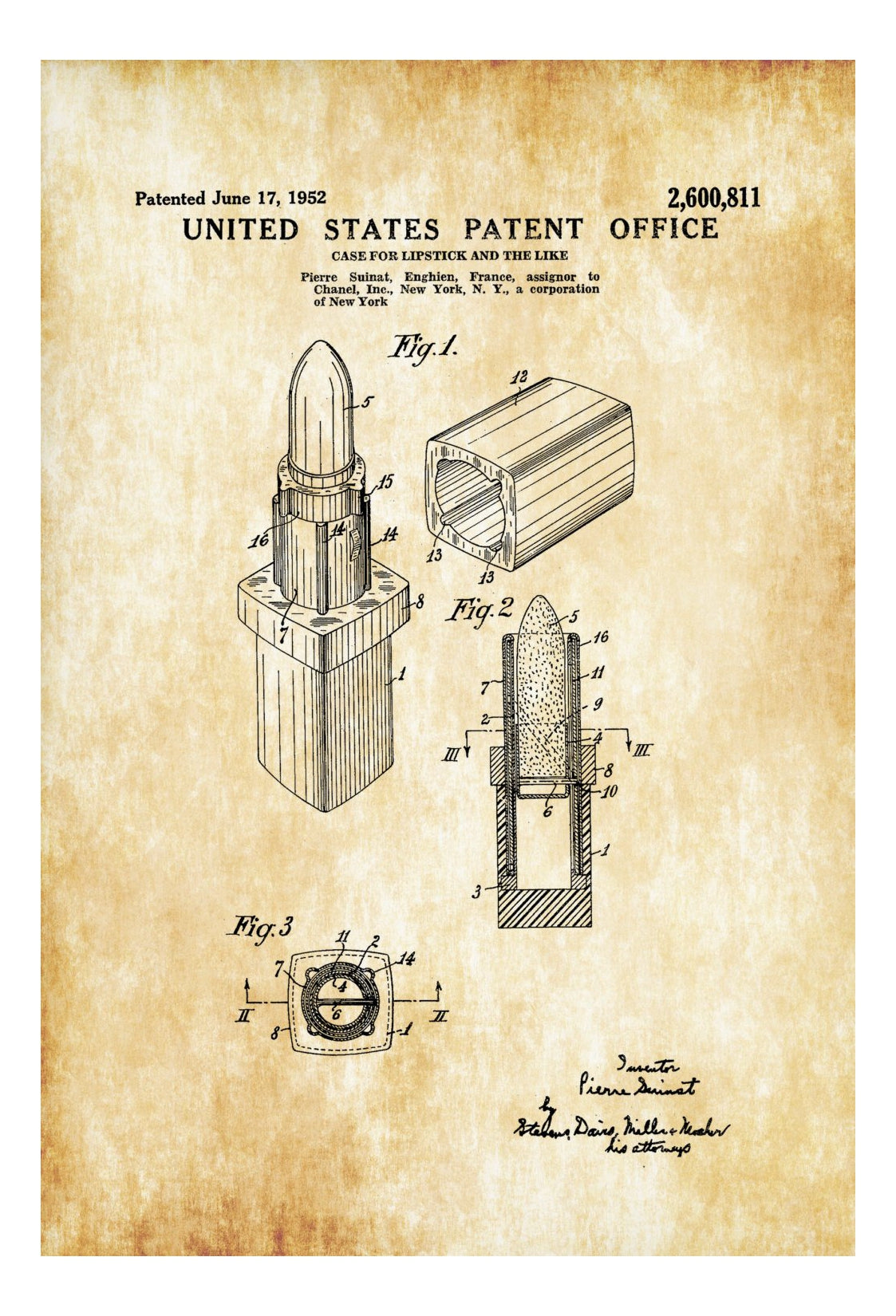 Chanel Lipstick Case Patent - Chanel Patent, Vanity Decor, Girls Gift, –  mypatentprints