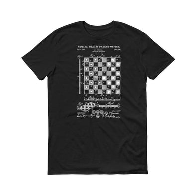 Chess and Checkers Board Patent T Shirt - Chess Board Patent, Gamer Gift, Gamer Shirt, Checkers T-Shirt, Chess T-Shirt, Chess Board T-Shirt Shirts mypatentprints 3XL Black 