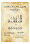 Chess Piece Set Patent Print - Game Room Decor, Game Night, Board Game Patent, Game Room Art, Vintage Games, Game Patent, Chess Set Patent Art Prints mypatentprints 10X15 Parchment 