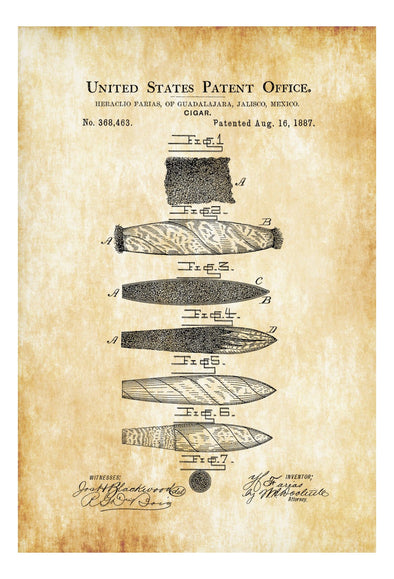 Cigar Patent - Tobacco Patent, Cigar Lounge Sign, Cuban Cigar, Cigar Art, Cigar Decor, Man Cave mws_apo_generated mypatentprints Parchment #MWS Options 1653319024 