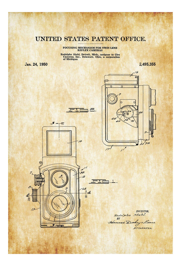 Ciroflex Photographic Camera - Patent Print, Wall Décor, Photography Art, Camera Art, Vintage Camera, Camera Décor, Photographer Gift Art Prints mypatentprints 