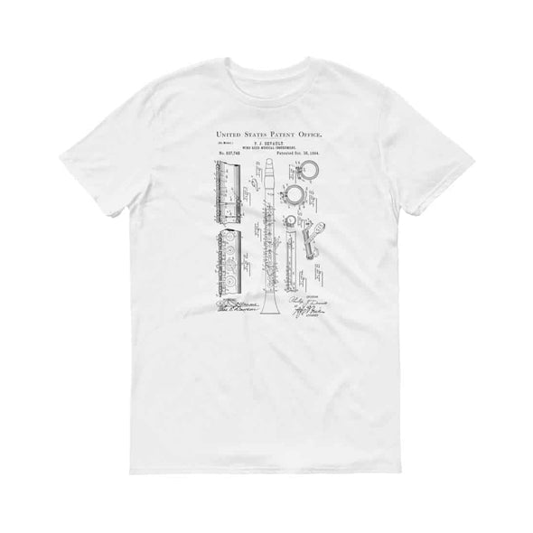 Clarinet Patent T Shirt - Patent Shirt, Clarinet Shirt, Musician Shirt, Music Art, Musician Gift, Band Director Gift, Woodwind, Wind Reed Shirts mypatentprints 