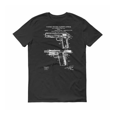 Colt 1911 Firearm Patent T-Shirt - Patent t-shirt, Old Patent T-shirt, Gun t-shirt, Firearm t-shirt, M1911 Patent, Revolver t-shirt