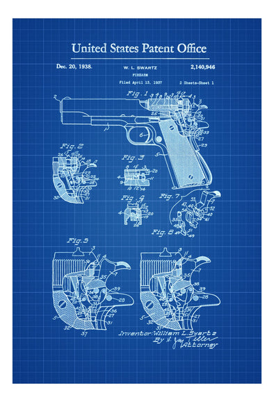 Colt Firing Pin Safety Patent - Patent Print, Wall Decor, Gun Art, Firearm Art, Colt Patent, Firearm Blueprint, Colt Firearm