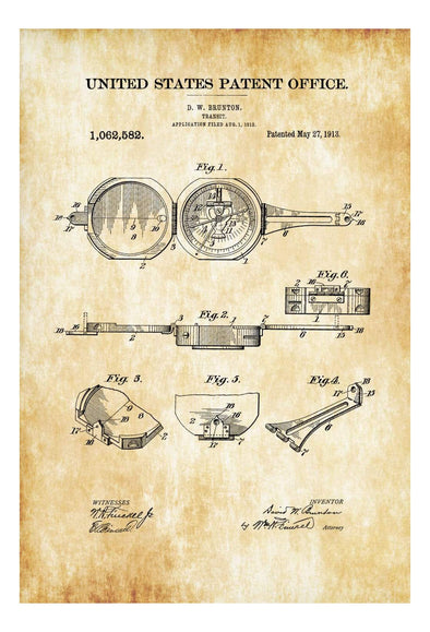 Compass Transit Patent 1913 - Patent Print, Living Room Decor, Vintage Instruments, Orienteering, Compass Wall Art, Boy Scout Compass mws_apo_generated mypatentprints Blueprint #MWS Options 1507699241 