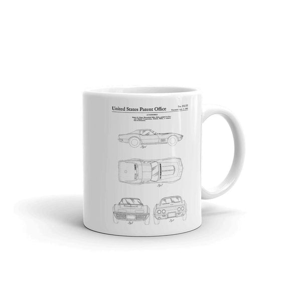 Corvette Patent Mug 1968 - Corvette Mug, Patent Mug, Old Patent Mug, Classic Car Mug, Vintage Corvette Mug, Vette Mug, Corvette Gift Mug mypatentprints 