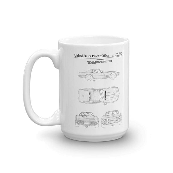 Corvette Patent Mug 1968 - Corvette Mug, Patent Mug, Old Patent Mug, Classic Car Mug, Vintage Corvette Mug, Vette Mug, Corvette Gift Mug mypatentprints 