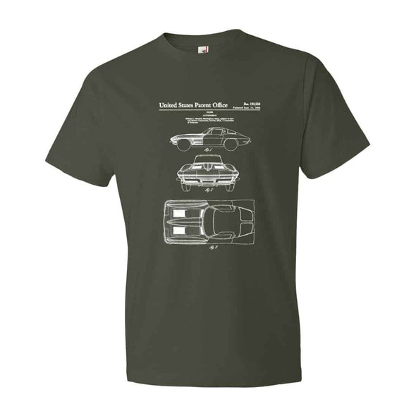 Corvette Stingray Patent T-Shirt - Patent t-shirt, Old Patent t-shirt, Classic Car shirt, Vintage Corvette t-shirt, Corvette t-shirt
