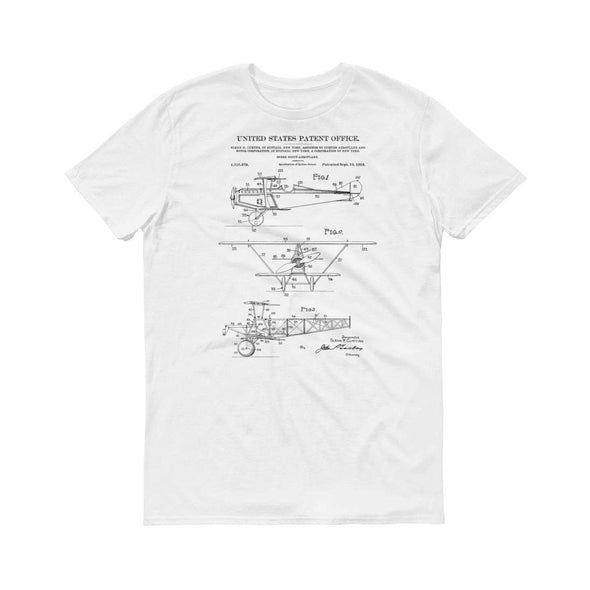 Curtiss Scout Airplane Patent T-Shirt - Aviation T-Shirt, Patent T-Shirt, Old Patent T-Shirt, Airplane T-Shirt, Pilot Gift, Biplane T-Shirt Shirts mypatentprints 