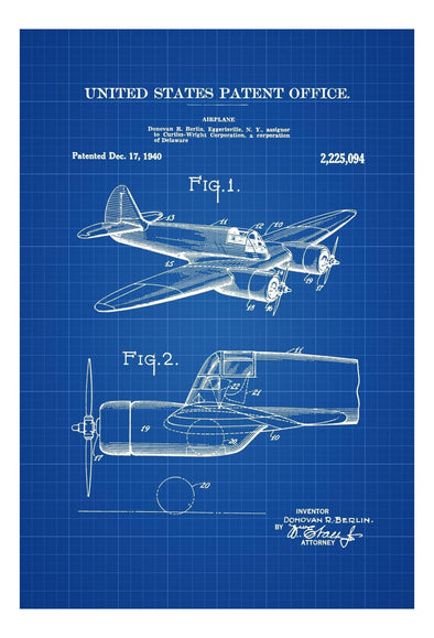Curtiss-Wright CW Type Patent Print - Airplane Blueprint, Vintage Aviation Art, Airplane Art, Pilot Gift, Aircraft Decor, Airplane Poster mws_apo_generated mypatentprints Chalkboard #MWS Options 3442058651 