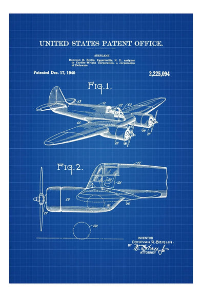 Curtiss-Wright CW Type Patent Print - Airplane Blueprint, Vintage Aviation Art, Airplane Art, Pilot Gift, Aircraft Decor, Airplane Poster mws_apo_generated mypatentprints Parchment #MWS Options 794798845 