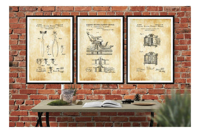 Dentist Patent Collection of 3 Patent Prints - Dentist Gift, Dental Office Wall Decor, Medical Art, Dental Art, Dentist Decor, Dental Tools Art Prints mypatentprints 10X15 Parchment 