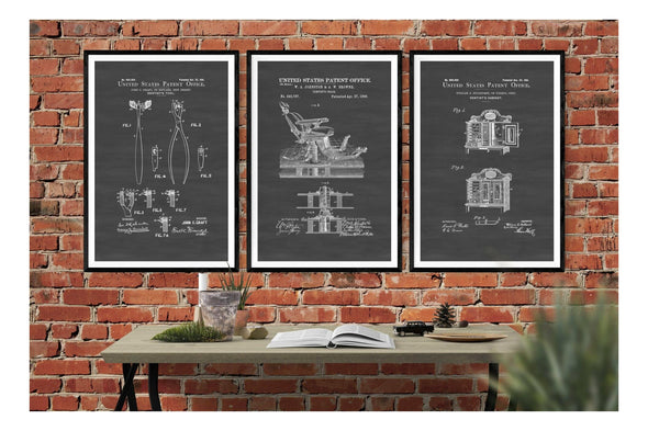 Dentist Patent Collection of 3 Patent Prints - Dentist Gift, Dental Office Wall Decor, Medical Art, Dental Art, Dentist Decor, Dental Tools Art Prints mypatentprints 