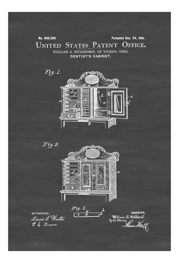 Dentist&#39;s Cabinet Patent - Patent Print, Wall Decor, Dental Office Decor, Medical Art, Dental Art, Dentist Decor, Dentist Cabinet