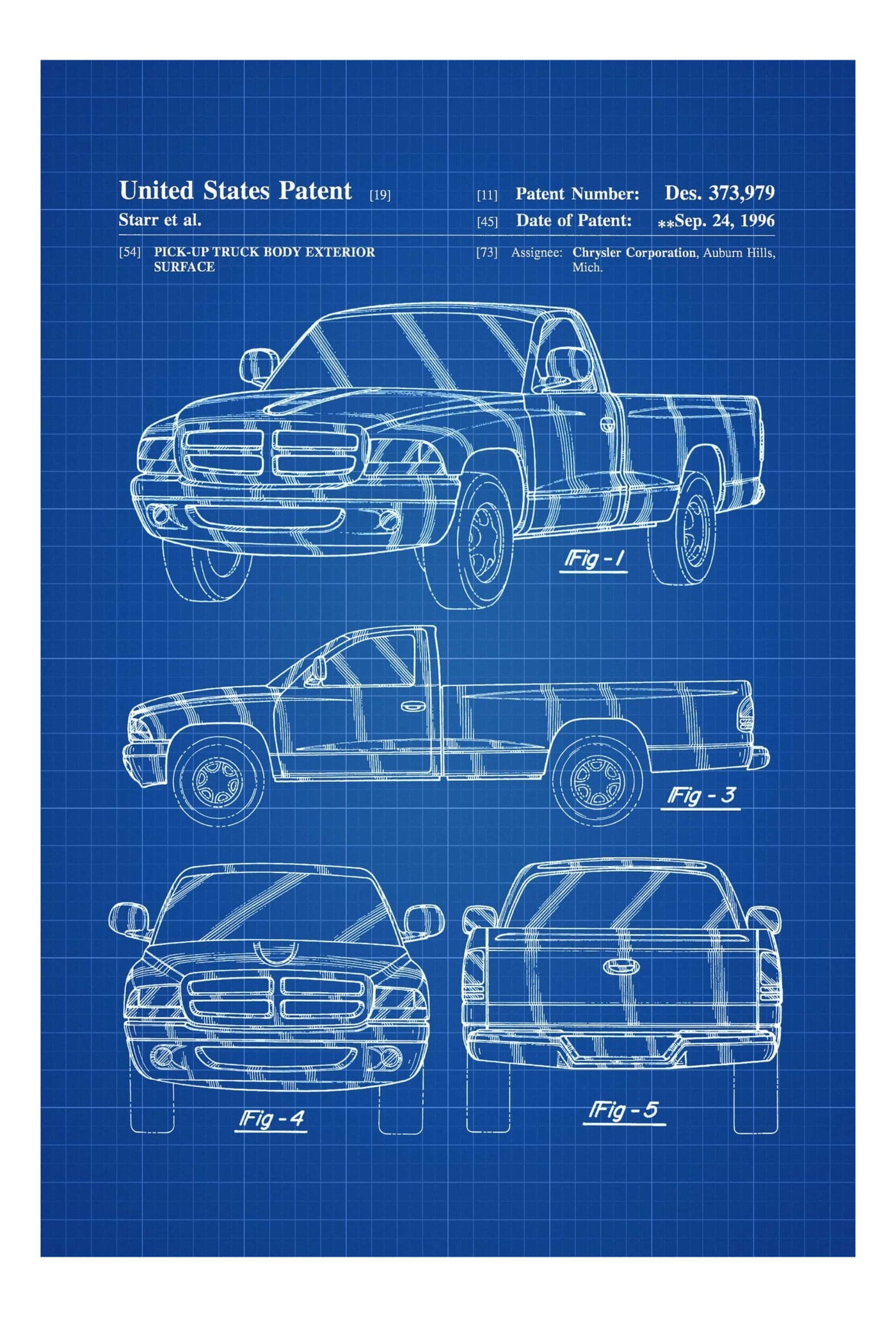 Dodge Ram Truck Patent, Patent Print, Wall Decor, Truck Decor
