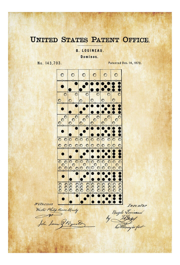 Dominoes Game Patent - Patent Print, Game Room Decor, Dominos Patent, Game Night, Dominos Board Game Patent, Game Room Art, Vintage Games mws_apo_generated mypatentprints Parchment #MWS Options 2800675615 