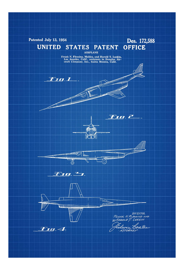 Douglas X-3 Patent - Vintage Airplane, Airplane Blueprint, Airplane Art, Pilot Gift, Aircraft Decor, Airplane Poster, Airplane Patent Art Prints mypatentprints 10X15 Parchment 