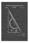 Drafting Triangle Patent 1922 - Patent Print, Wall Decor, Office Decor, Architect Gift, Drawing Tool, Drafting Tools, Student Gift