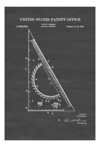 Drafting Triangle Patent 1922 - Patent Print, Wall Decor, Office Decor, Architect Gift, Drawing Tool, Drafting Tools, Student Gift mws_apo_generated mypatentprints Parchment #MWS Options 3987515911 