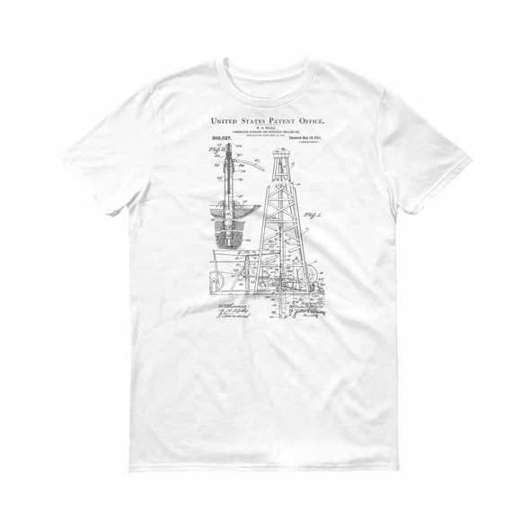 Drilling Rig Patent T-Shirt 1911 - Patent Shirt, Vintage Equipment, Old patent T-Shirt, Drilling Rig T-Shirt, Oil Rig