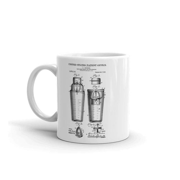 Drink Shaker & Mixer Patent Mug 1913 - Bartender Gift, Old Patent Mug, Drinking Mug, Bar Mug, Bartender Mug, Cocktails Mug mypatentprints 