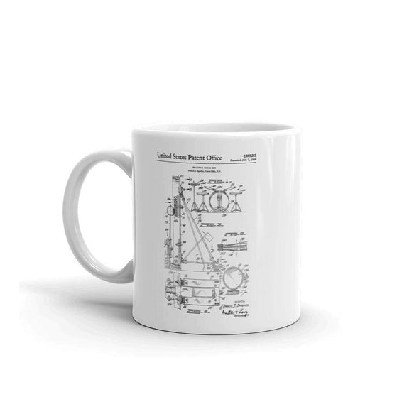 Drum Set Patent Mug - Drummer Mug, Patent Mug, Musician Mug, Music Art, Musician Gift, Drum Patent, Drum Set, Drummer Gift