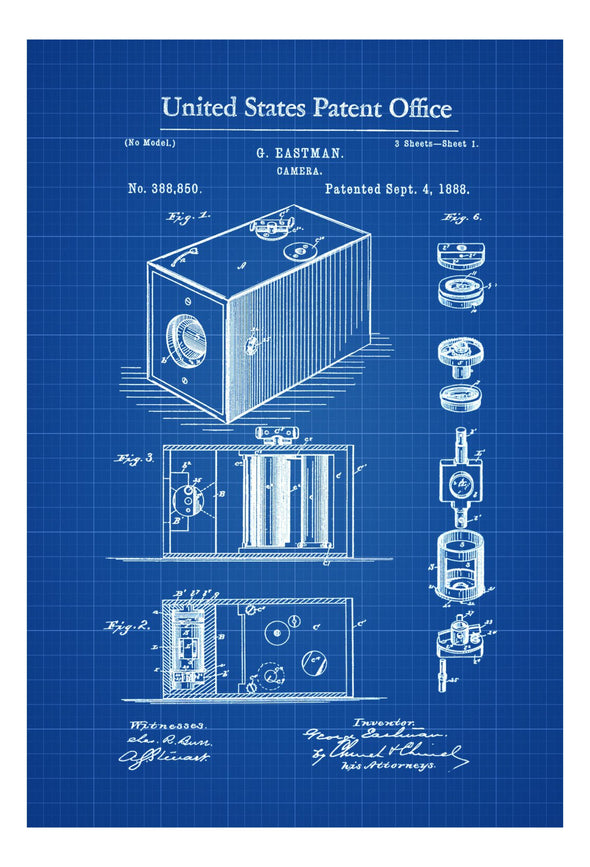 Eastman Kodak  Camera Patent - Patent Print, Wall Decor, Photography Art, Camera Art, Photo Camera Patent, Camera Blueprint