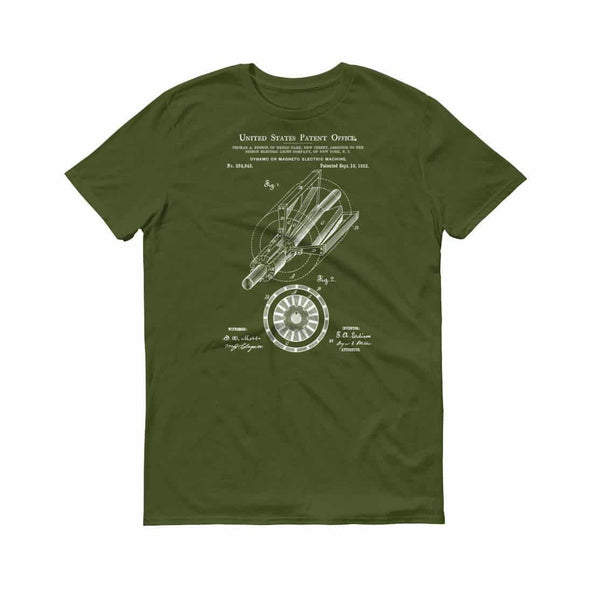 Edison 1882 Dynamo Electric Generator Patent T-Shirt - Edison T-Shirt, Edison Patent, Patent shirt, Old Patent T-shirt, Dynamo T-Shirt Shirts mypatentprints 3XL Black 