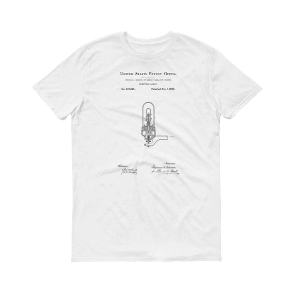 Edison Light Bulb Patent T-Shirt - Patent t-shirt, Old Patent T-shirt, Lamp T-Shirt, Edison T-Shirt, Edison Light, Edison Patent, Light Bulb