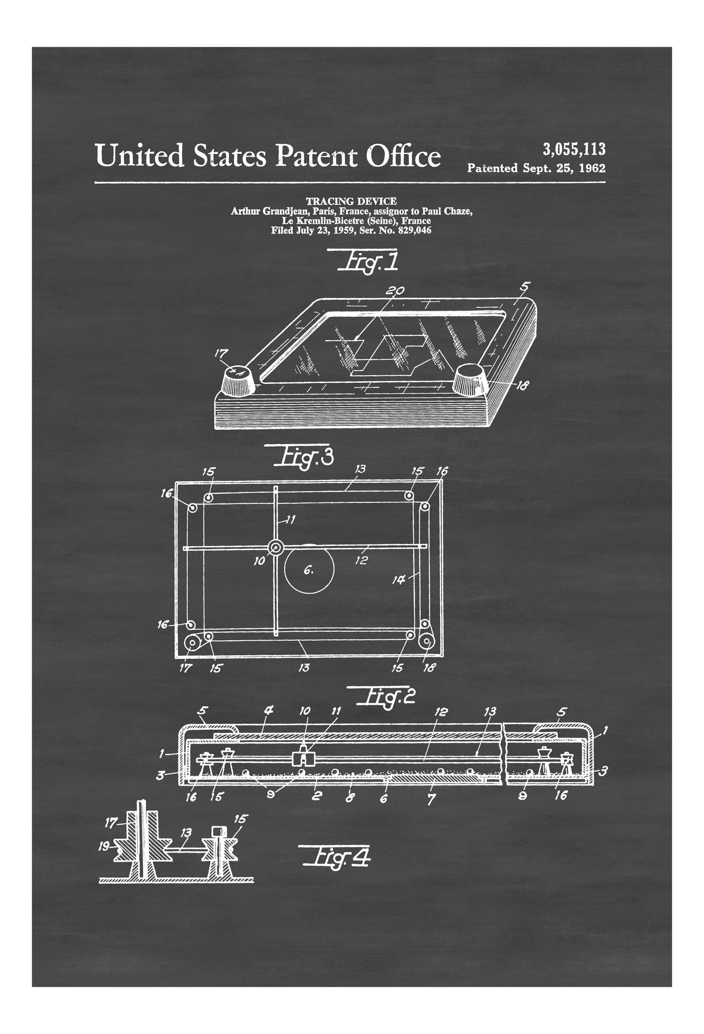 Etch A Sketch Patent - Patent Print, Retro Toys, Game Room Art