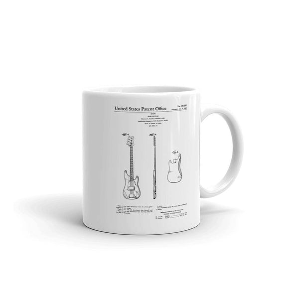 Fender Guitar Patent Mug - Patent Mug, Musician Mug, Music Art, Fender Mug, Musician Gift, Guitar T-Mug