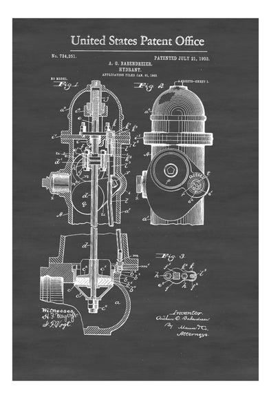 Fire Hydrant Patent - Patent Print, Wall Decor, Fireman Gift, Firehouse Decor, Firefighter mws_apo_generated mypatentprints Parchment #MWS Options 3129600908 