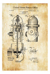 Fire Hydrant Patent - Patent Print, Wall Decor, Fireman Gift, Firehouse Decor, Firefighter