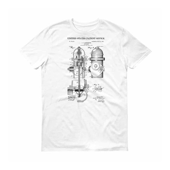 Fire Hydrant Patent T-Shirt 1903 - Patent Shirt, Fireman Gift, Firefighter Gift, Fire Hydrant T-Shirt, Firefighter T-Shirt