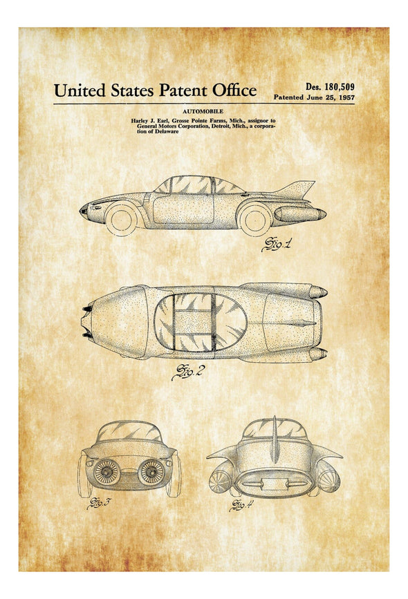 Firebird II Automobile Patent - Patent Print, Wall Decor, Automobile Decor, Automobile Art, Classic Car, General Motors Patent Art Prints mypatentprints 
