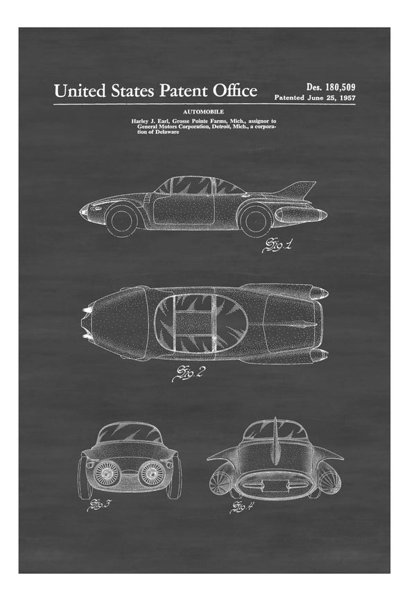 Firebird II Automobile Patent - Patent Print, Wall Decor, Automobile Decor, Automobile Art, Classic Car, General Motors Patent Art Prints mypatentprints 